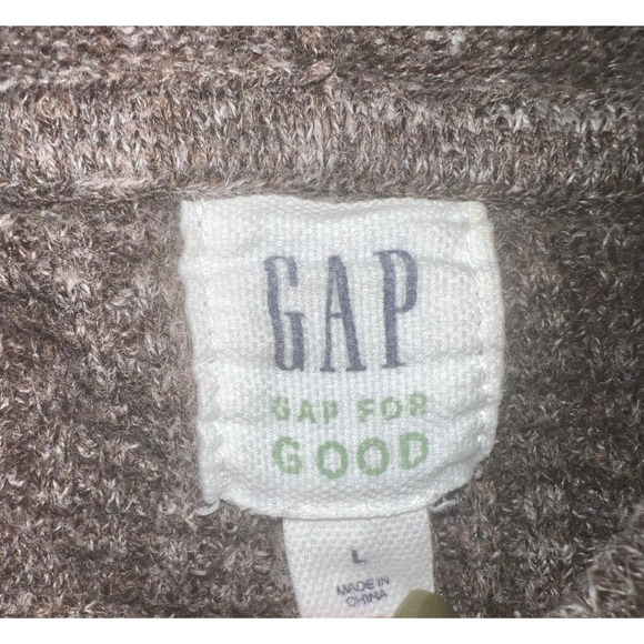 Gap Men Waffle Knit Hoodie Sweatshirt Brown Heathered Size L - Picture 3 of 3